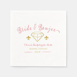 Anpassningsbar Bride Boujee Diamond Bachelorette P Pappersservett