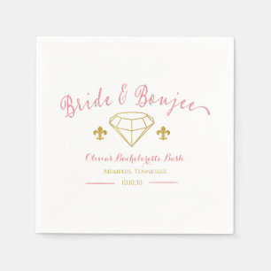Anpassningsbar Bride Boujee Diamond Bachelorette P Pappersservett