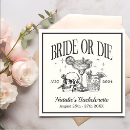 Anpassningsbar Bride eller Die Bachelorette Cockta Pappersservett
