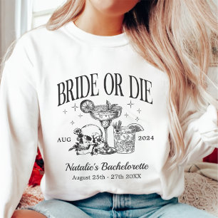 Anpassningsbar Bride eller Die Bachelorette Party T Shirt