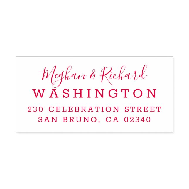 Anpassningsbar Bride & Groom Bröllop Returadress Självfärgande Stämpel (Design)