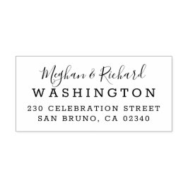 Anpassningsbar Bride & Groom Bröllop Returadress Stämpel
