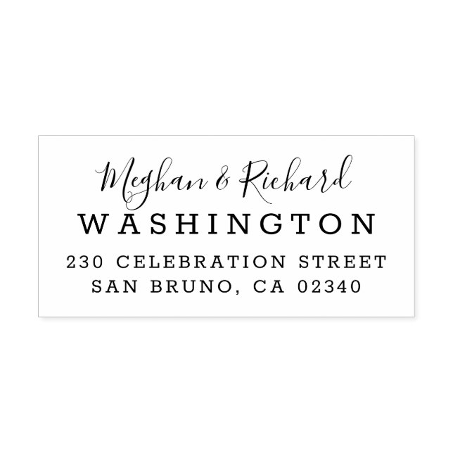 Anpassningsbar Bride & Groom Bröllop Returadress Stämpel (Tryck)