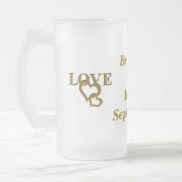 Anpassningsbar Bride Groom Kärlek Heart Frostat Gl Ölglas