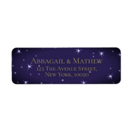 Anpassningsbar Bride & Groom. Nattstjärnor. Guld T Returadress Etikett