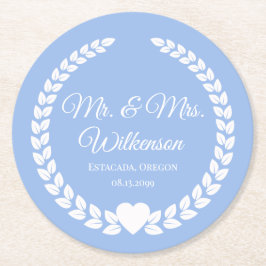 Anpassningsbar Bride och Groom Newlyows Underlägg Papper Rund