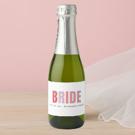 Anpassningsbar Bride Vin-etikett | Rosa Monogram
