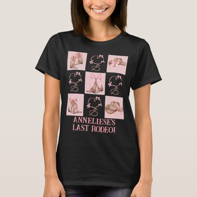 Anpassningsbar Brides Last Rodeo Bachelorette Girl T Shirt (Framsida)
