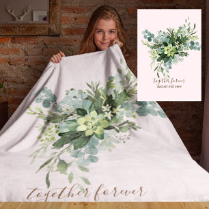 Anpassningsbar Bridesmaid Brudens sida Gifts Green Fleecefilt