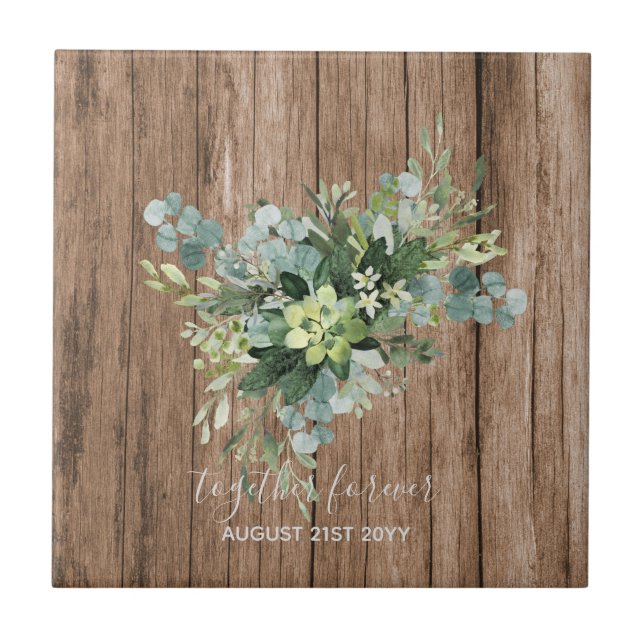 Anpassningsbar Bridesmaid Brudens sida Gifts Green Kakelplatta (Framsidan)