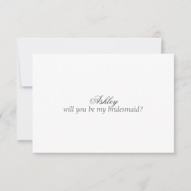 Anpassningsbar Bridesmaid Frieri kort (Brev Option (Framsida)