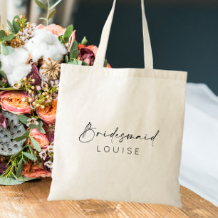 Anpassningsbar Bridesmaid Gift Bröllop Morgon Tote Tygkasse