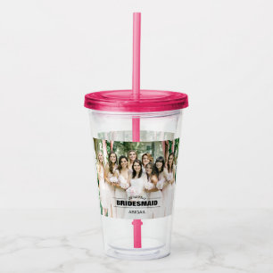 Anpassningsbar Bridesmaid Möhippa Photo Acrylic Tu Take Away Mugg