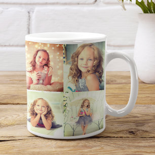 Anpassningsbar Bright Filter 10 Photo Collage Fami Kaffemugg