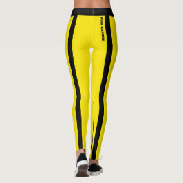 Anpassningsbar Bright Gult och Black Rand Leggings