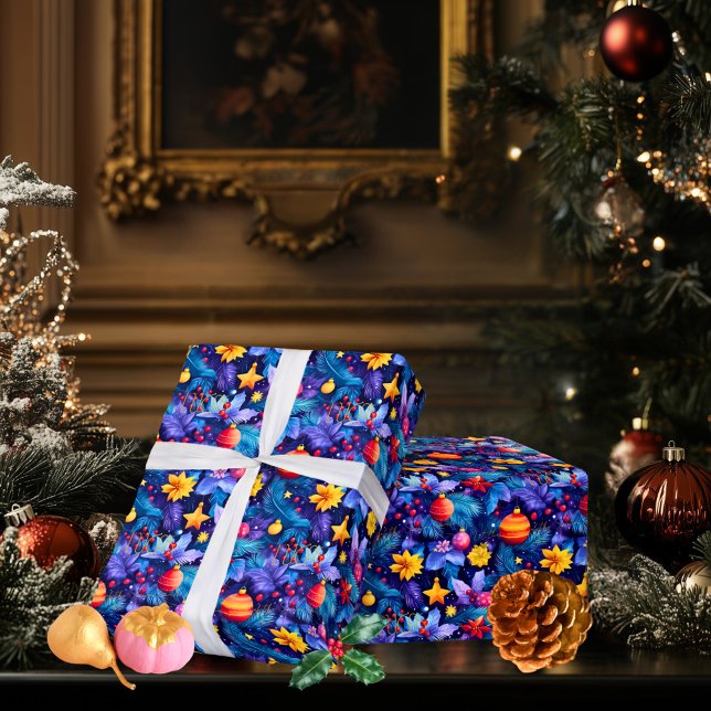 Anpassningsbar Bright Ornaments- och Blommigtens j Presentpapper (Skapare uppladdad)