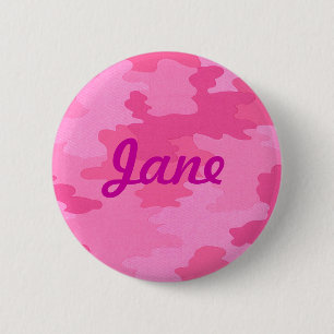Anpassningsbar Bright Rosa Camouflage-knapp Knapp