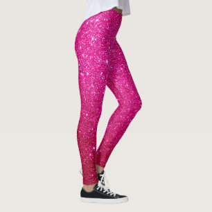 Anpassningsbar Bright Rosa Magenta Glitter Leggings