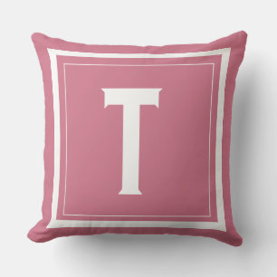 Anpassningsbar Bright Rosa Monogram Initial Brev P Kudde