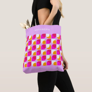 Anpassningsbar Bright Summer Rosa Orange Retro Art Tygkasse