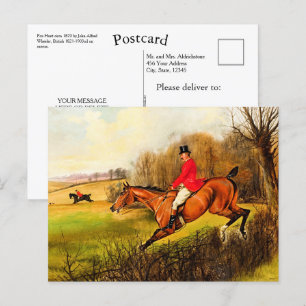 Anpassningsbar British Land Fox Hunt Scene Horsema Vykort