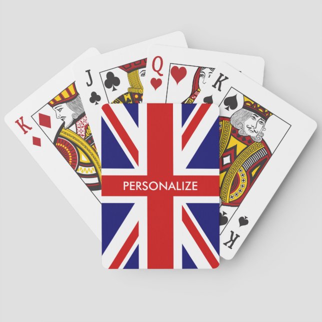 Anpassningsbar British Union Jack flagga spelar ko Spel Kort (Baksidan)