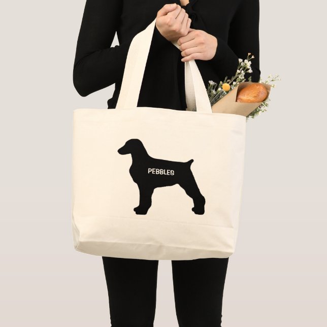 ANPASSNINGSBAR Brittany Hund Silhouette Jumbo Tygkasse (Framsida (produkt))