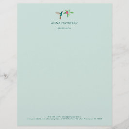 Anpassningsbar Broad-billed Hummingbird Letterhead Brevhuvud