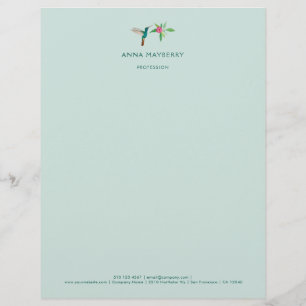 Anpassningsbar Broad-billed Hummingbird Letterhead Brevhuvud