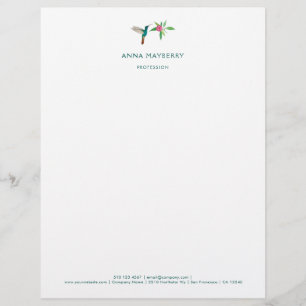 Anpassningsbar Broad-billed Hummingbird Letterhead Brevhuvud