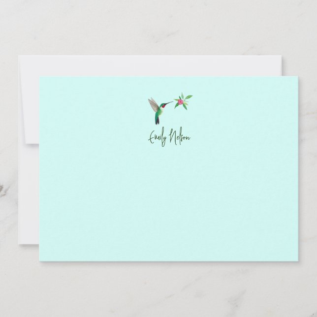 Anpassningsbar Broad-tailed Hummingbird Note Card Anteckningskort (Framsida)