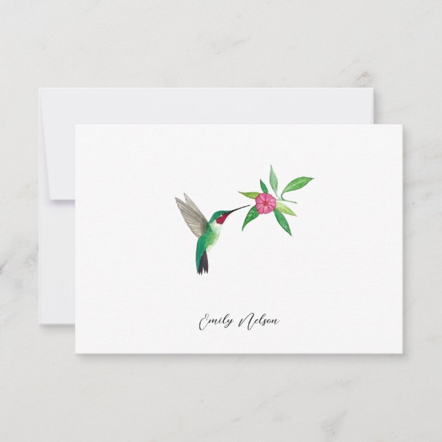 Anpassningsbar Broad-tailed Hummingbird Note Card Anteckningskort (Framsida)