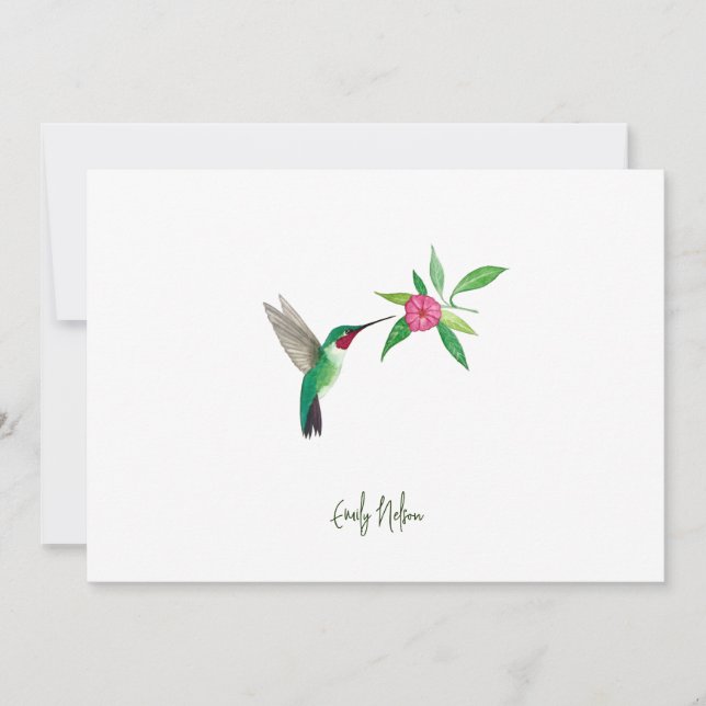 Anpassningsbar Broad-tailed Hummingbird Note Card Anteckningskort (Framsida)
