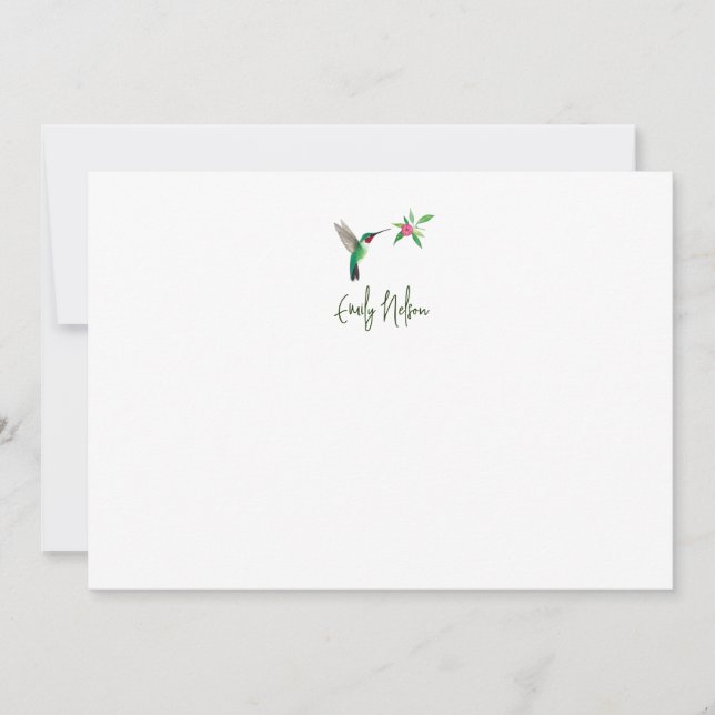 Anpassningsbar Broad-tailed Hummingbird Note Card Anteckningskort (Framsida)