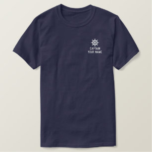 Anpassningsbar broderade marinblåa broderad t-shirt