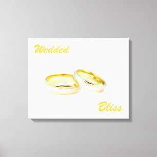 Anpassningsbar Bröllopet Bliss Ringar Wrapped Canv Canvastryck