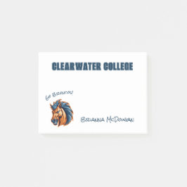 ANPASSNINGSBAR Broncos Stallion Mascot | Blått och Post-it Block