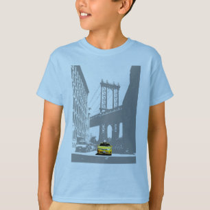 Anpassningsbar Brooklyn Bridge Gult Taxi New York T Shirt