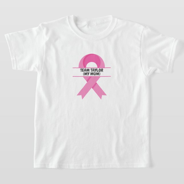 Anpassningsbar Bröstcancer medvetenhet Team T Shirt (Laydown)
