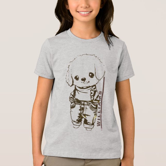 Anpassningsbar Brown Graphic Namn T-Shirt Tri-Blen (Framsida)