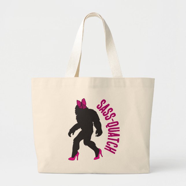 Anpassningsbar Brudens sida Favor Chic Sassy Sasqu Jumbo Tygkasse (Framsidan)