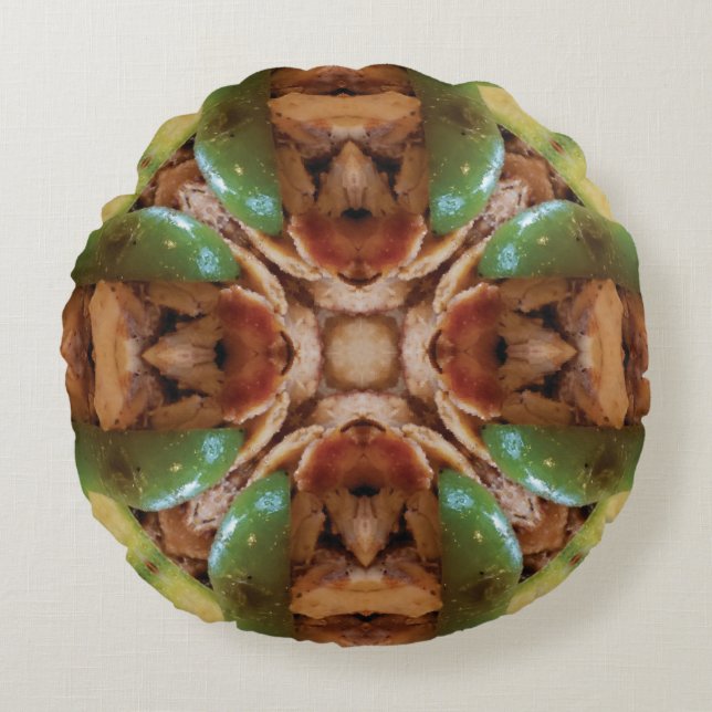 Anpassningsbar Brun Designad runda fyllning Rund Kudde (Framsidan)