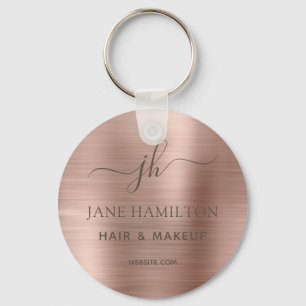 Anpassningsbar Brushed Metall Promotional Business Nyckelring