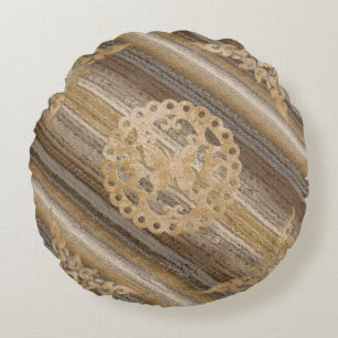 Anpassningsbar Brushed Polyester Round Dekorativ k Rund Kudde