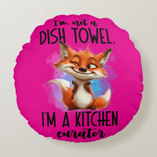 Anpassningsbar Brushed Polyester Round Dekorativ k Rund Kudde (Framsidan)