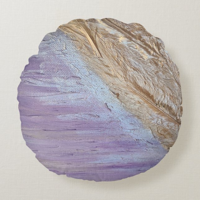 Anpassningsbar Brushed Polyester Round Dekorativ k Rund Kudde (Framsidan)