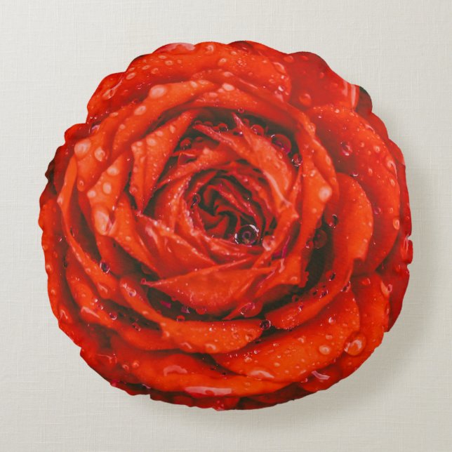 Anpassningsbar Brushed Polyester Round Dekorativ k Rund Kudde (Framsidan)