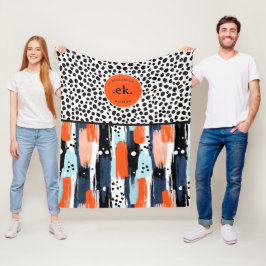 Anpassningsbar Brushstroke Dalmatien Hund Abstrakt Fleecefilt