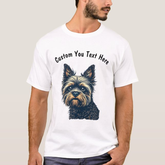 Anpassningsbar Brysselgriffon Hund T Shirt (Framsida)