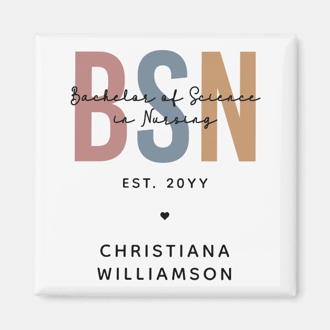 Anpassningsbar BSN Bachelor of Science in Nursing Magnet (Framsidan)